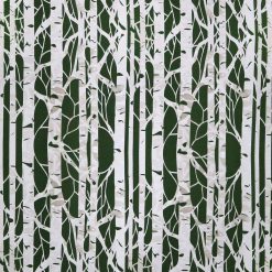 Birch Trees on Green Super Snuggle Flannel Fabric