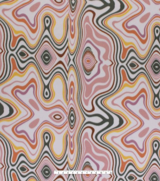 Rainbow Squiggles on White Blizzard Fleece Fabric - Image 4