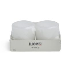 3 x 3 White Unscented Pillar Candles 2pk by Hudson 43