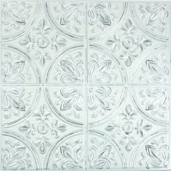 White Tin Peel   Stick Tile Backsplash