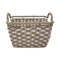 15 x 9 Paper Woven Basket With Handles by Place   Time