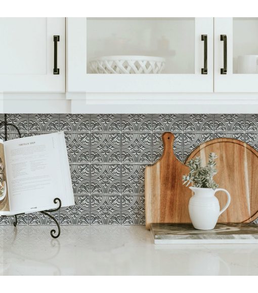 Silver Tin Peel   Stick Tile Backsplash - Image 6