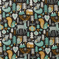 Woodland Animals   Trees Super Snuggle Christmas Flannel Fabric