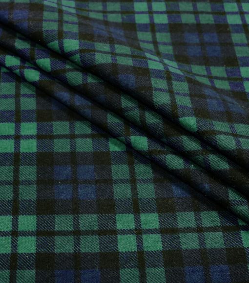 Navy Tartan 108 Wide Flannel Fabric - Image 2