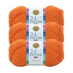 Lion Brand 24/7 Cotton DK Light Weight Cotton Yarn 3 Bundle
