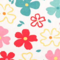 Women s Empowerment Floral on White Anti Pill Fleece Fabric