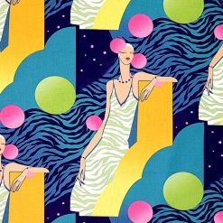 Alexander Henry Lola on Dark Blue Premium Cotton Fabric