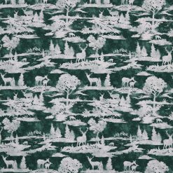 Deer Silhouettes On Green Super Snuggle Flannel Fabric