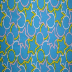 Blue   Yellow Stars   Circles Quilt Cotton Fabric by Quilter s Showcase