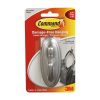 Command 5lbs Large Brushed Nickle Decorative Hook   Strips 3ct