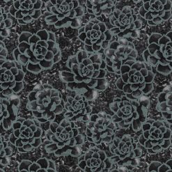 Pearlescent Black Succulent Quilt Cotton Fabric by Keepsake Calico