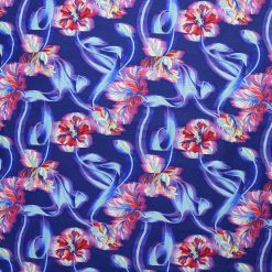 Blue   Red Floral Quilt Cotton Fabric by Keepsake Calico