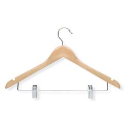 Honey Can Do 17.5 x 10 Maple Wood Clip Suit Hangers 12pk
