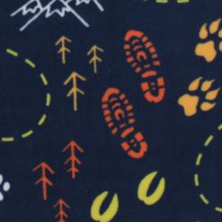 Hiking Tracks on Blue Anti Pill Fleece Fabric by POP!