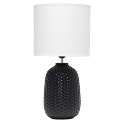 All The Rages 20 Ceramic Purled Textured Desk Lamp With Fabric Shade