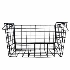 16 x 11 Black Metal Wire Basket by Place   Time