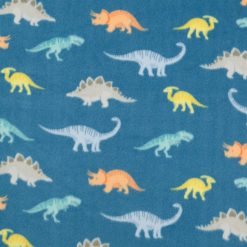 POP! Dino Blue Fashion Lightweight Fleece Fabric