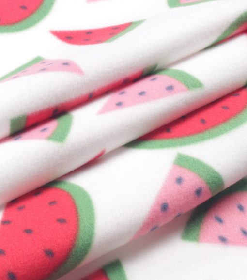Watermelons on White Blizzard Fleece Fabric - Image 3