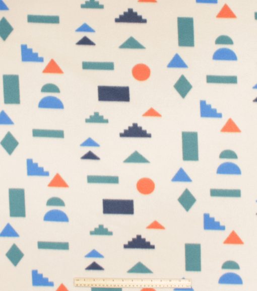 Cream Geo Blizzard Prints Fleece Fabric - Image 2
