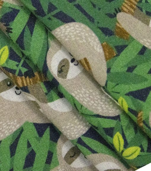 Happy Sloth Life Novelty Cotton Fabric - Image 3