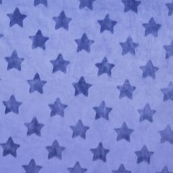 Soft   Minky Light Blue Star Fleece Fabric