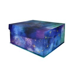 14 x 12 Blue Holographic Gold Foil Flip Top Box by Place   Time