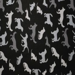 Dog Silhouettes on Black Cotton Fabric by Quilter s Showcase