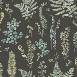 RoomMates 18 x 18  Forest Fern Study Peel   Stick Wallpaper