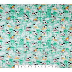 Novelty Cotton Fabric Surfing Dogs