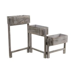 Nearly Natural 3.5  Gray Washed Expandable Decorative Planter