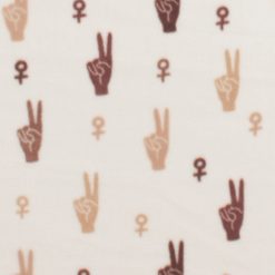 Women s Empowerment on Ivory Anti Pill Fleece Fabric