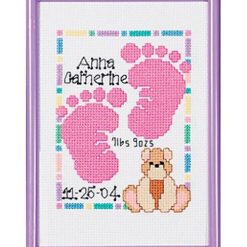 Janlynn 5 x 7 Baby Footprints Counted Cross Stitch Kit