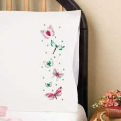 Design Works 30 x 20 Butterflies Pillowcase Embroidery Kit 2pk