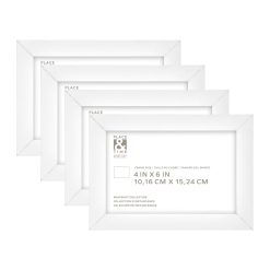 6 x 4 Snapshot Wood   Glass Wall Picture Frames 4pk by Place   Time