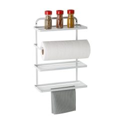Honey Can Do 12 x 22 Steel Hanging Spice Rack With Paper Towel Holder
