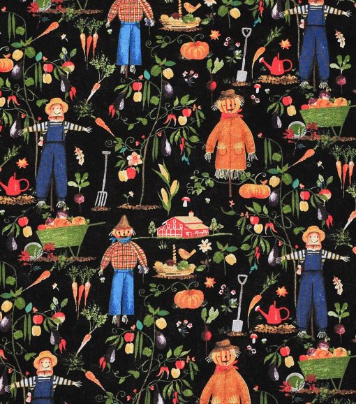 Garden Scarecrows Harvest Cotton Fabric - Image 2