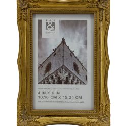 4 x 6 Antique Gold Ornate Corners Tabletop Frame by Place   Time