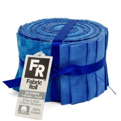 2.5 x 42 Blue Texture Cotton Fabric Roll 20ct by Keepsake Calico