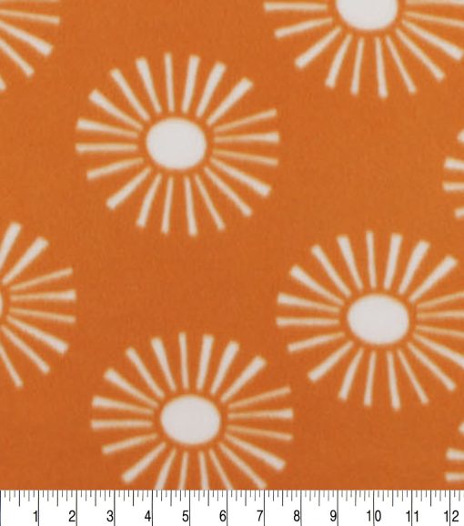 Suns on Mustard Blizzard Fleece Fabric - Image 3
