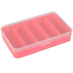 Everything Mary 6 Coral 5 Compartment Plastic Storage Box With Lid