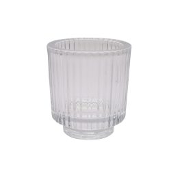 3 Glass Ribbed Candle Holder by Place   Time