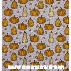 Pumpkins   Gourds Sketch Harvest Cotton Fabric