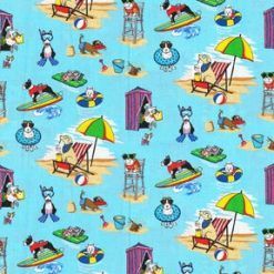 Fabric Traditions Dogs At The Beach Novelty Cotton Fabric