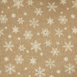 Snowflakes on Brown Anti Pill Fleece Fabric