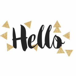 RoomMates Wall Decals Hello Quote with Glitter Triangles
