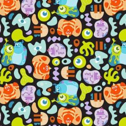 Monsters Inc Pop Out Shapes Cotton Fabric