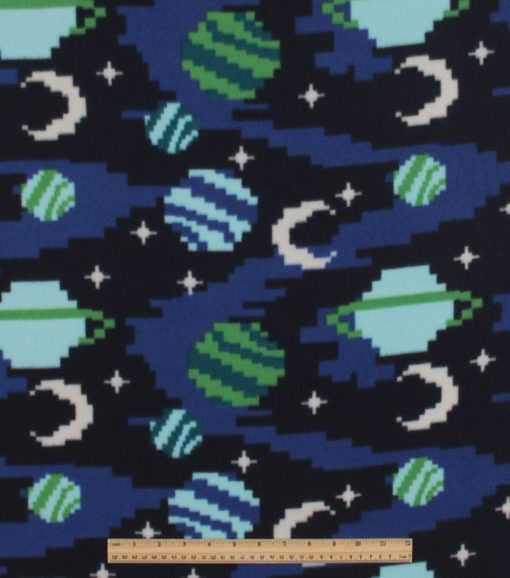 Pixal Space blizzard Prints Fleece Fabric - Image 2