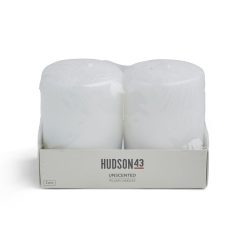 3 x 4 Unscented White Pillar Candles 2pk by Hudson 43
