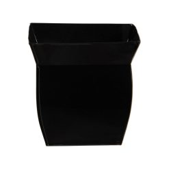 Nearly Natural 8 Black Fluted Metal Square Planter