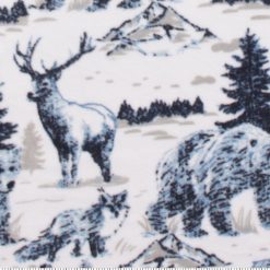 Sketched Lodge Animals Anti Pill Fleece Fabric
